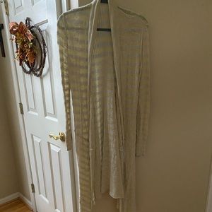 Free People yellow striped long cardigan